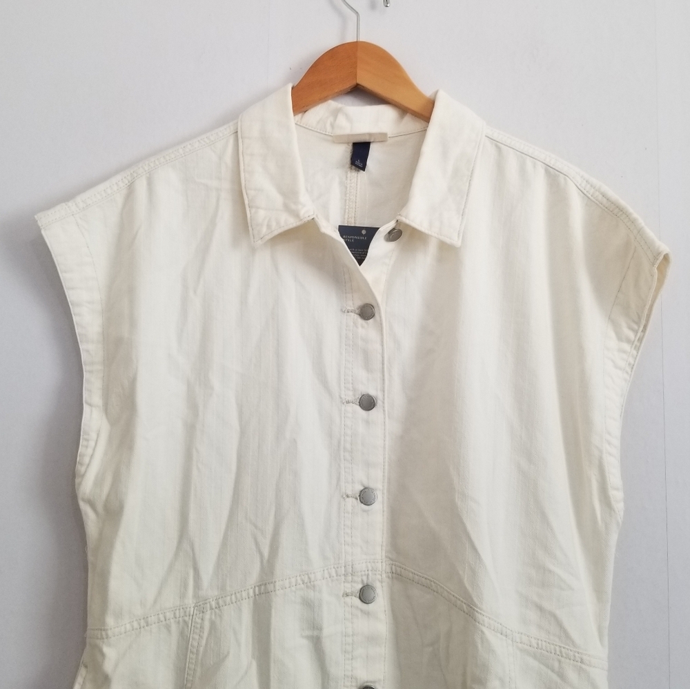 Universal Thread Cream Button-Front Mini Dress - Picture 2 of 8